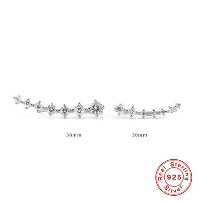 S925 Silver Single Row Diamond Ear Studs | 7 Pairs Stackable Set