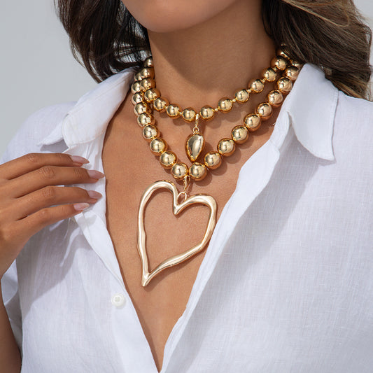 European Fashion Love Pendant Necklace | Exaggerated Design