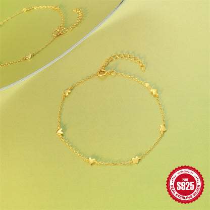 INS Style S925 Silver Twin Love Bracelet | Minimalist Aesthetic
