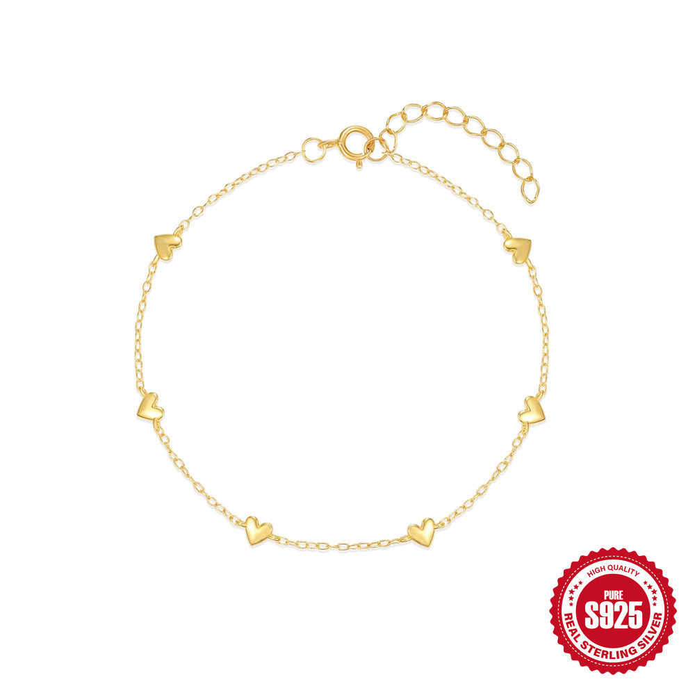 INS Style S925 Silver Twin Love Bracelet | Minimalist Aesthetic
