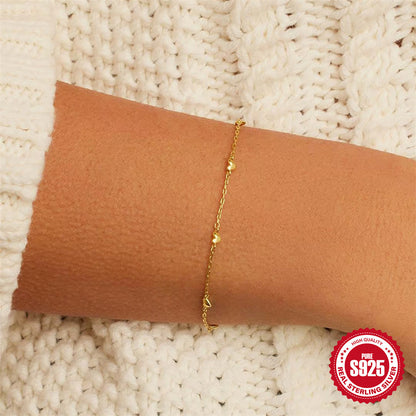 INS Style S925 Silver Twin Love Bracelet | Minimalist Aesthetic